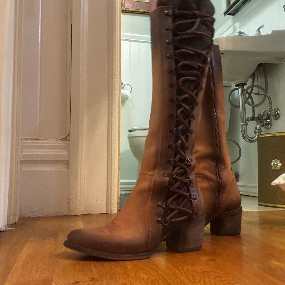 Freebird Brown Lace Up Boots Classic Style